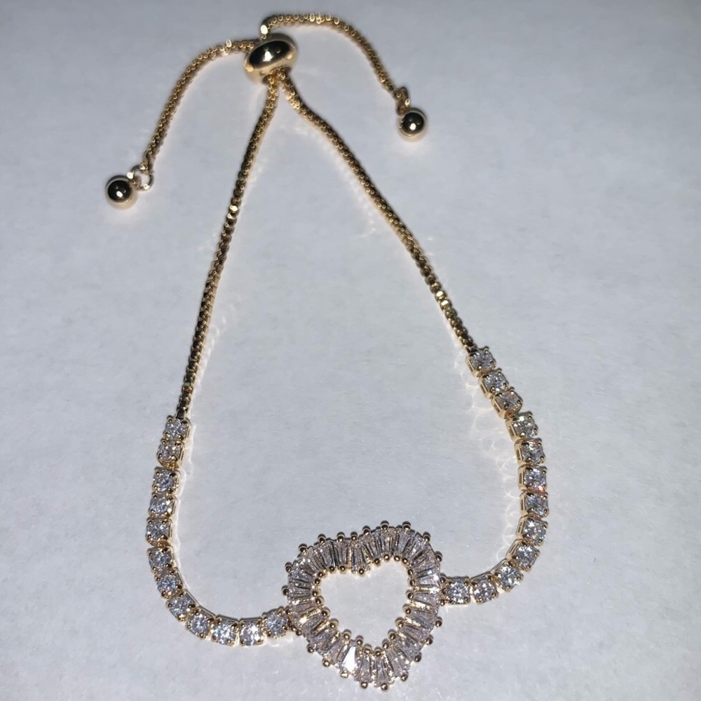 Crystal heart bracelet gold silver - Picture 6 of 7
